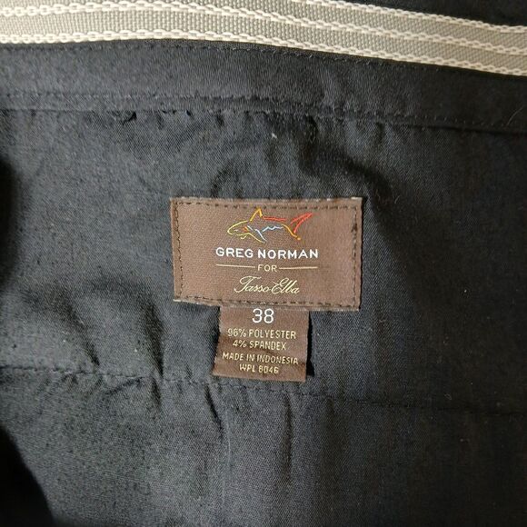 Greg Norman for Tasso Elba Shorts Men's Sz 38 Golf Slash Pockets Blk, Gray Plaid - Picture 3 of 8
